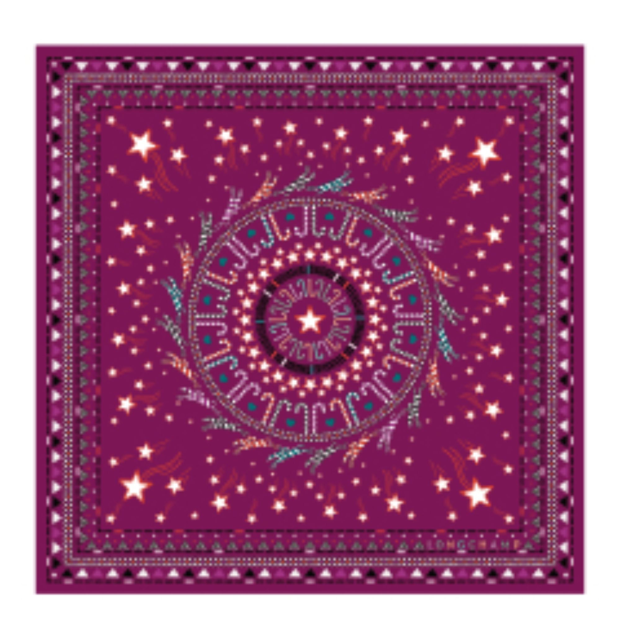 740 Scarves, stoles .../ 50551SOI319 /Silk scarf 50x50 Fuchsia/
