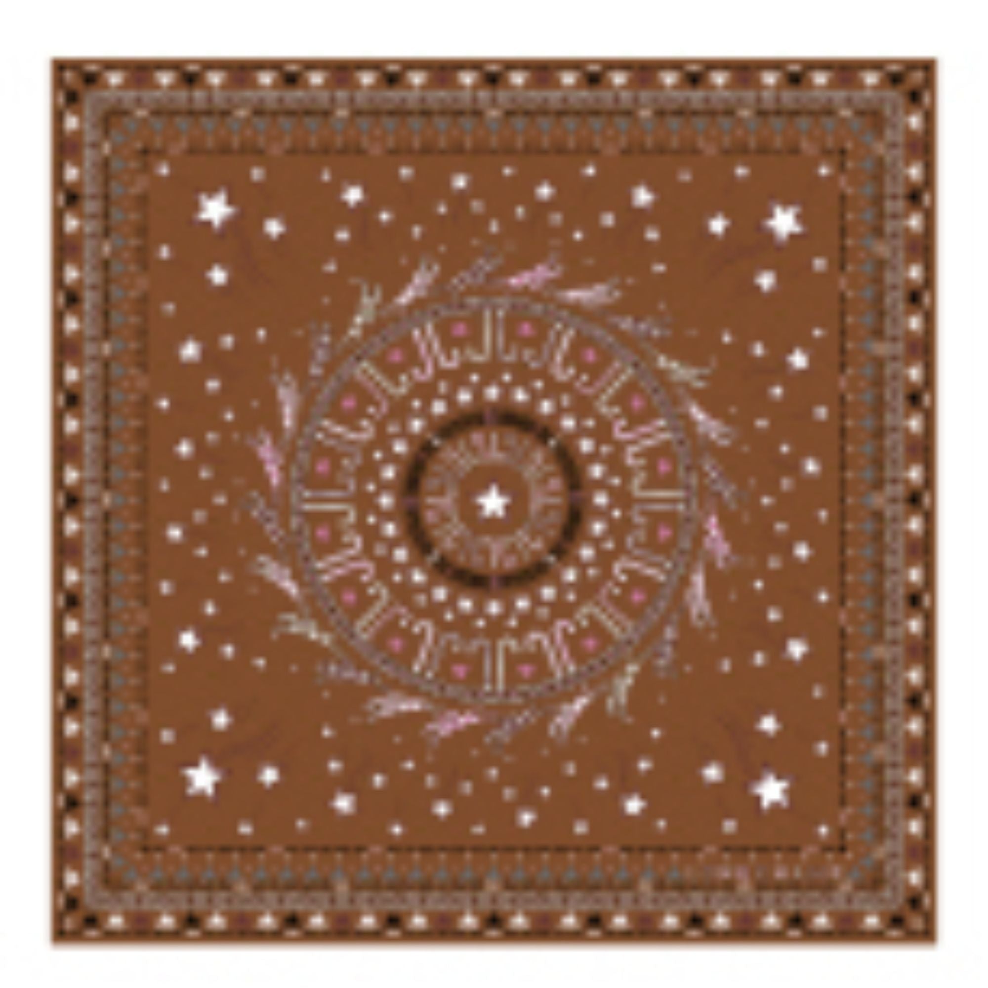 740 Scarves, stoles .../ 50551SOI504 /Silk scarf 50x50 Cognac/