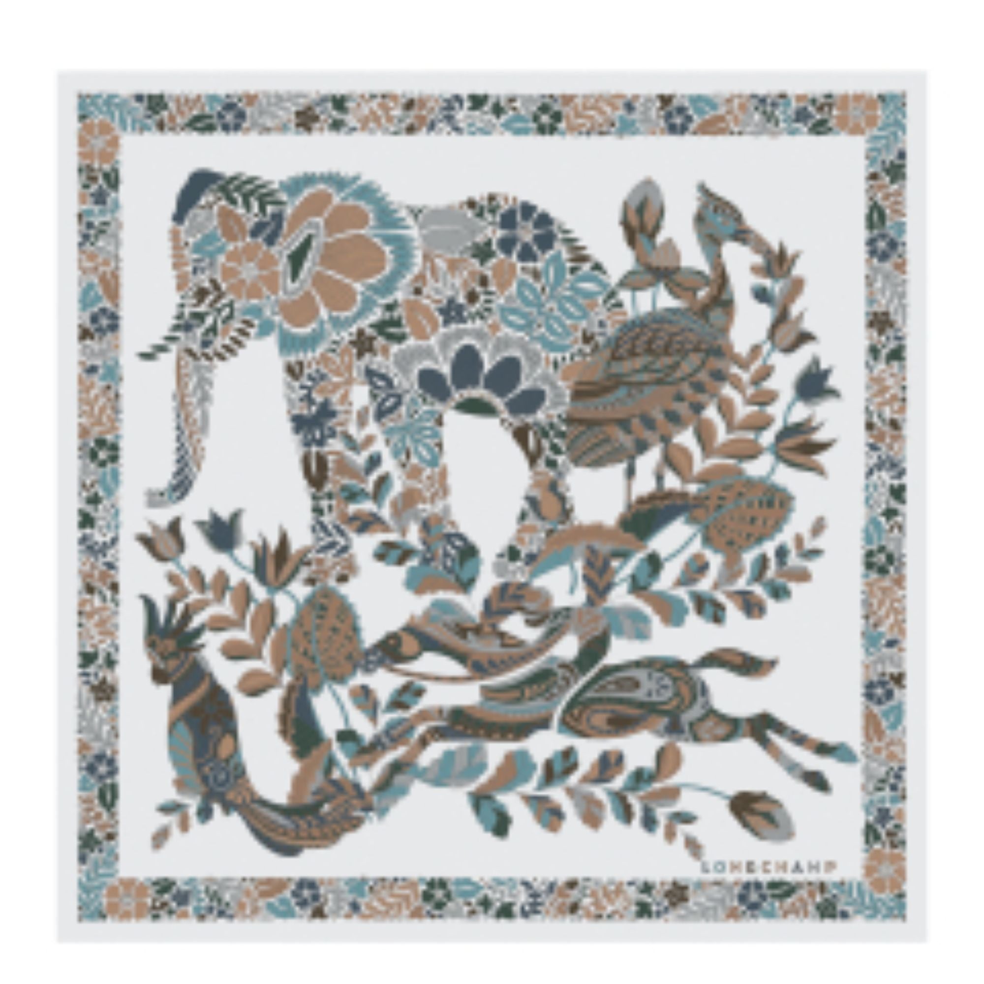 740 Scarves, stoles .../ 50561SOI037 /Silk scarf 50x50 Ecru/