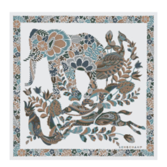 740 Scarves, stoles .../ 50561SOI037 /Silk scarf 50x50 Ecru/