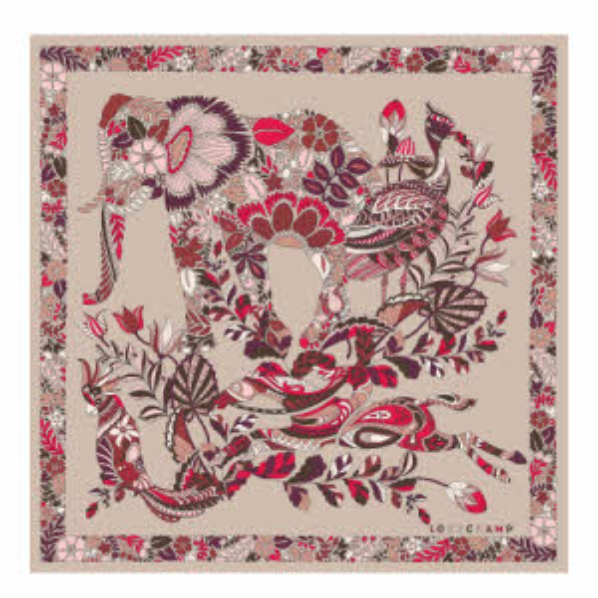 740 Scarves, stoles .../ 50561SOIP63 /Silk scarf 50x50 Blush/