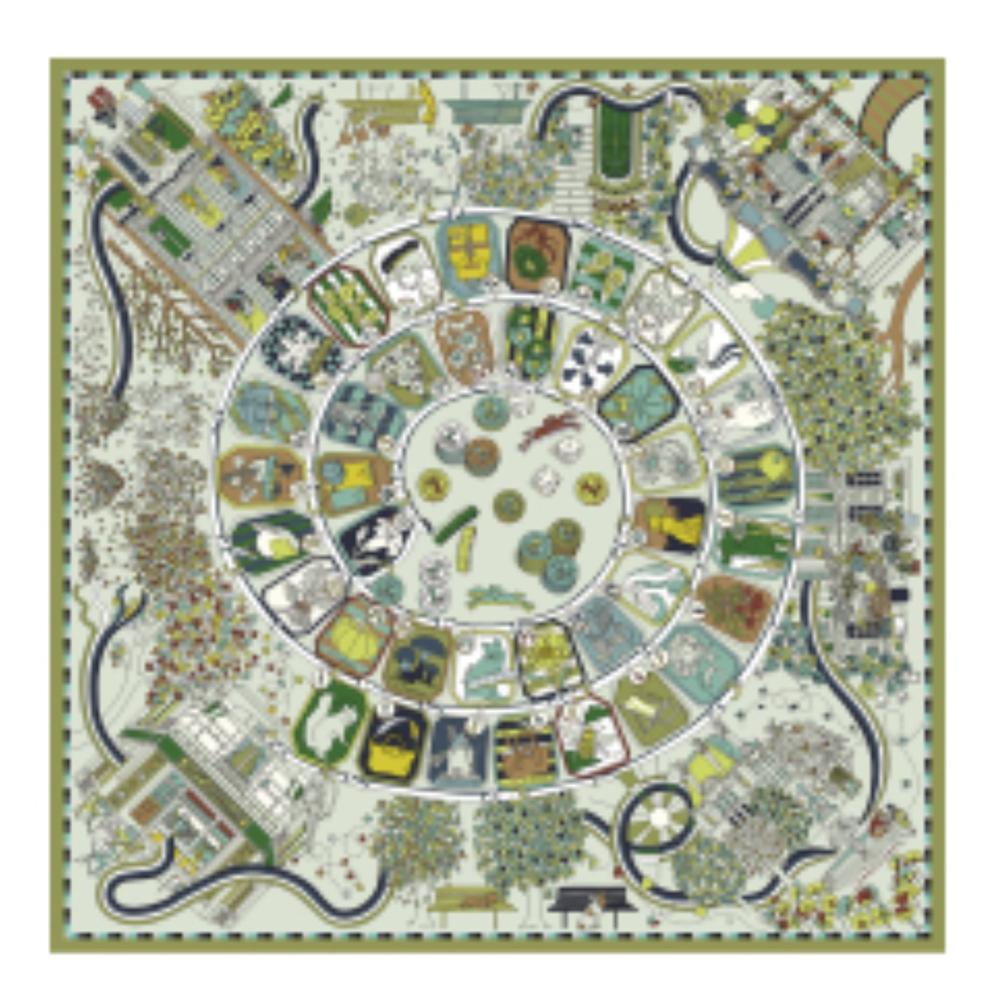 740 Scarves, stoles .../ 50576SOIA23 /Silk scarf 90x90 Khaki/