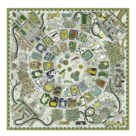 740 Scarves, stoles .../ 50576SOIA23 /Silk scarf 90x90 Khaki/