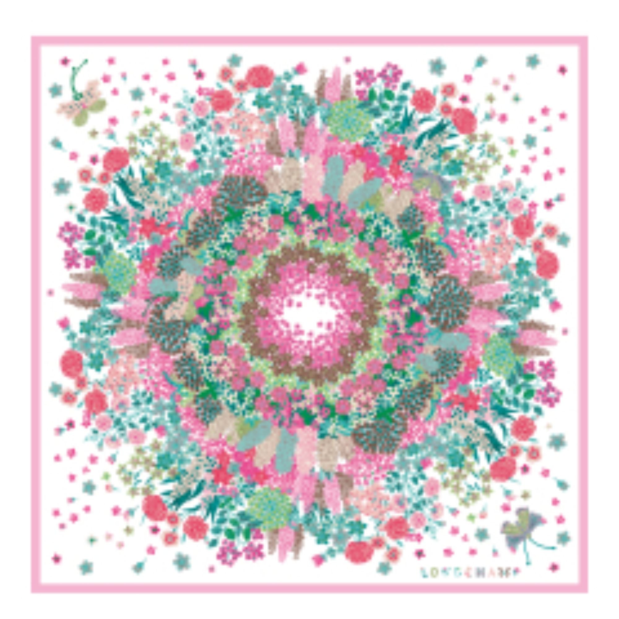 740 Scarves, stoles .../ 50579SOI018 /Silk scarf 90x90 Pink/