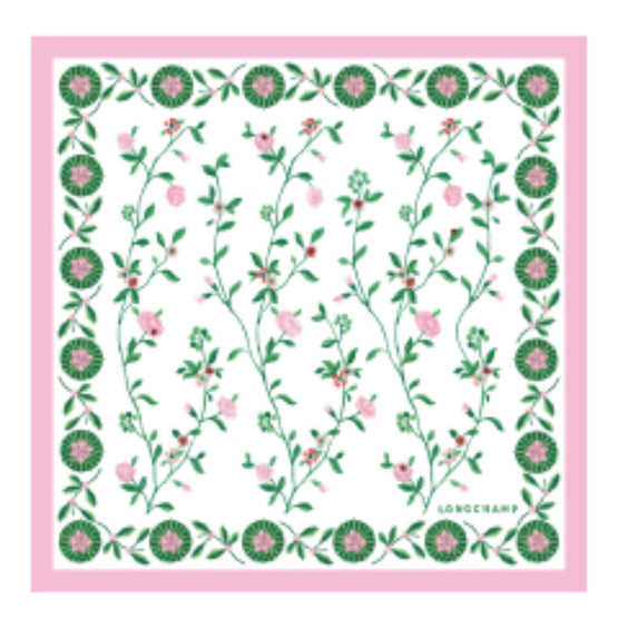 740 Scarves, stoles .../ 50611SOI018 /Silk scarf 50x50 Pink/