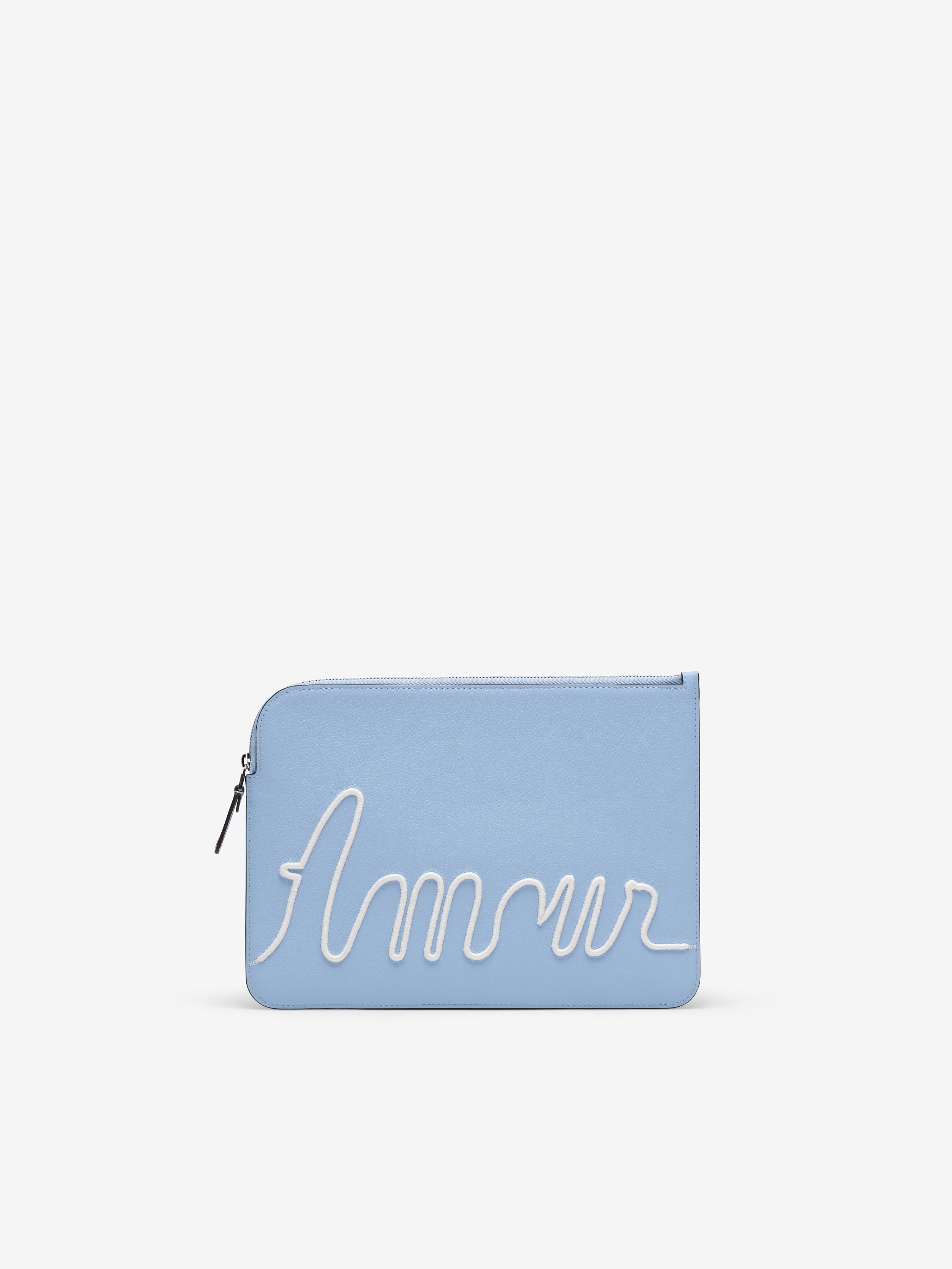 Magritte A5 Pouch L'Amour Jumping Calf Azure - Ivory