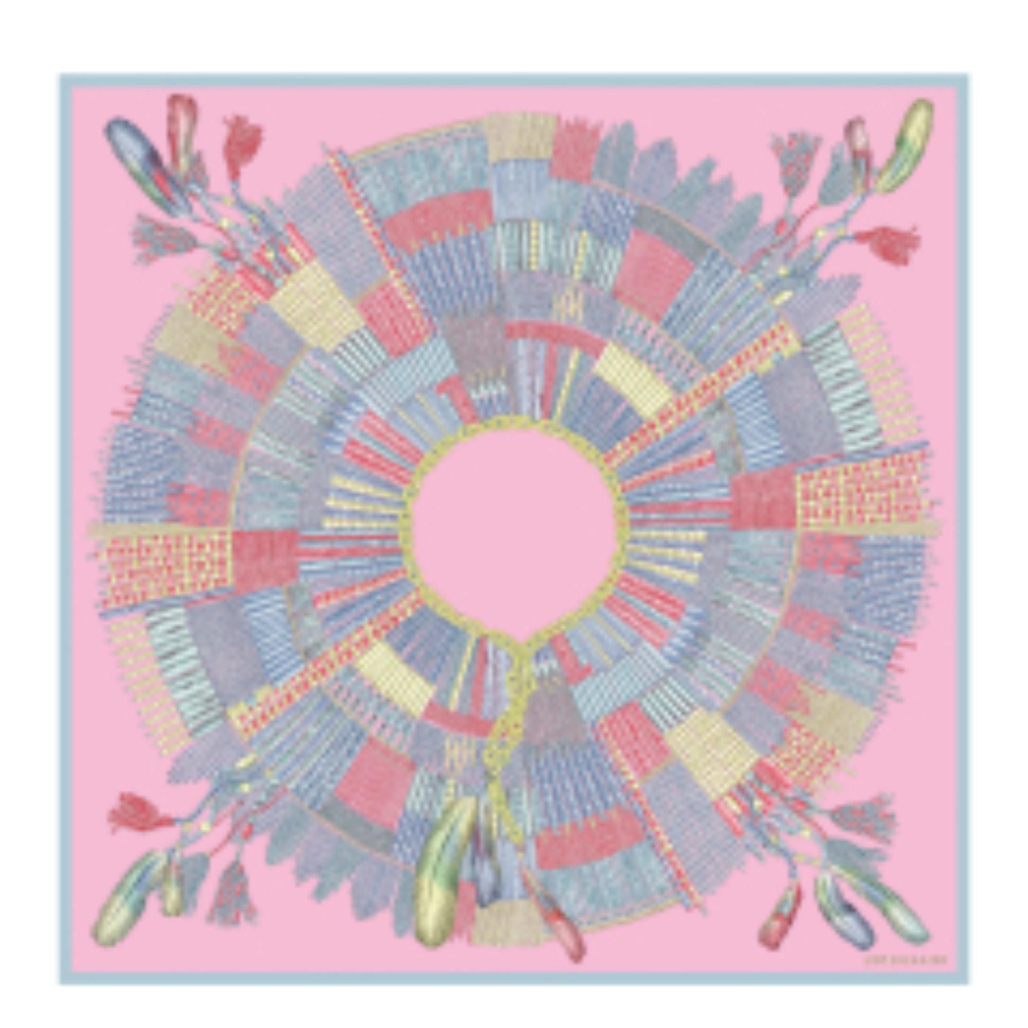 740 Scarves, stoles .../ L6379SOIP36 /Silk scarf 90x90 Pink/